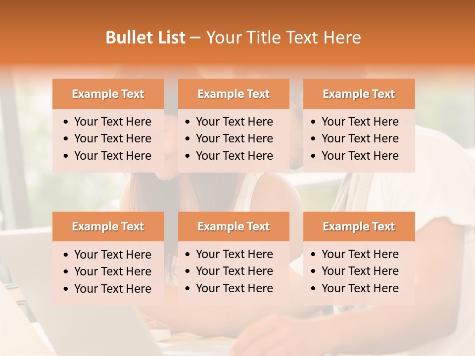 A Man And A Woman Are Looking At A Laptop PowerPoint Template