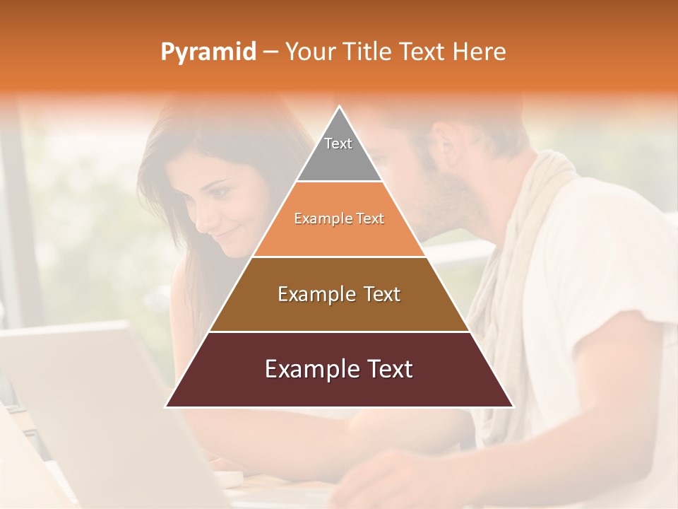 A Man And A Woman Are Looking At A Laptop PowerPoint Template