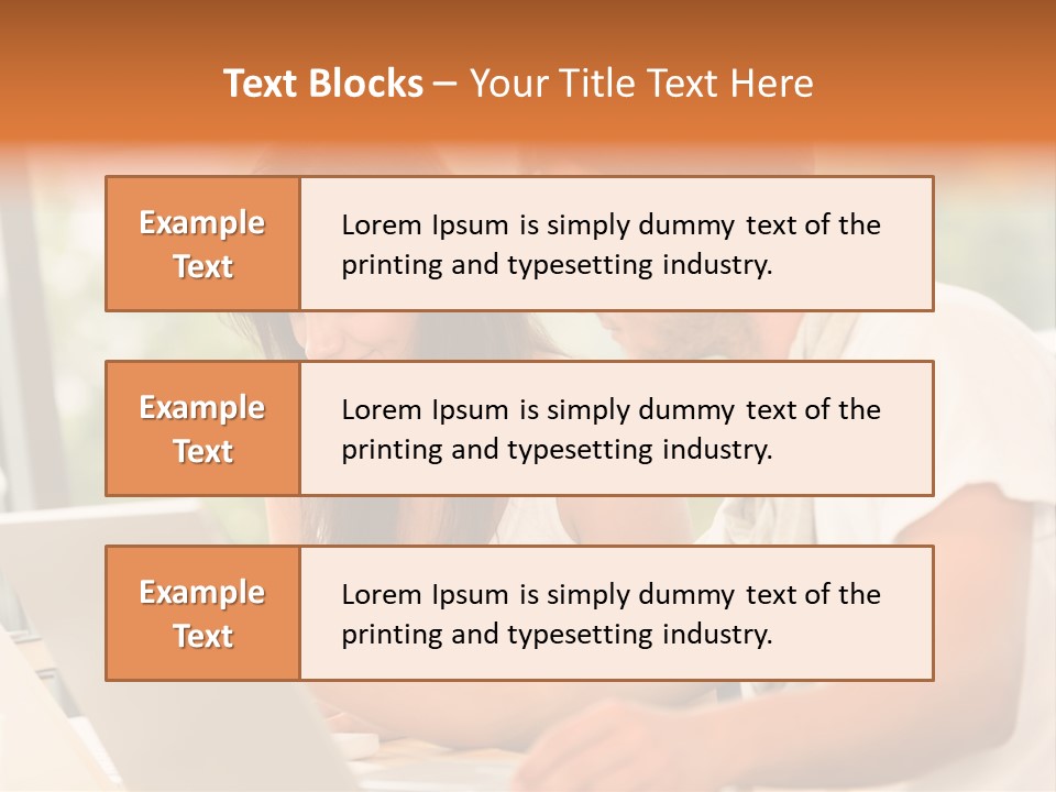 A Man And A Woman Are Looking At A Laptop PowerPoint Template