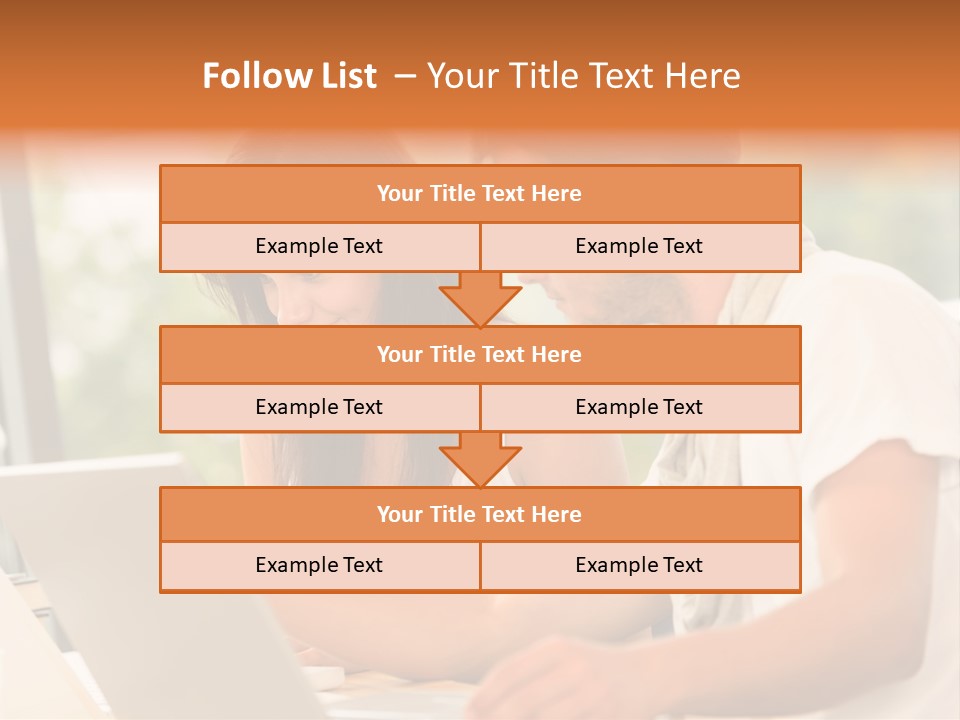 A Man And A Woman Are Looking At A Laptop PowerPoint Template