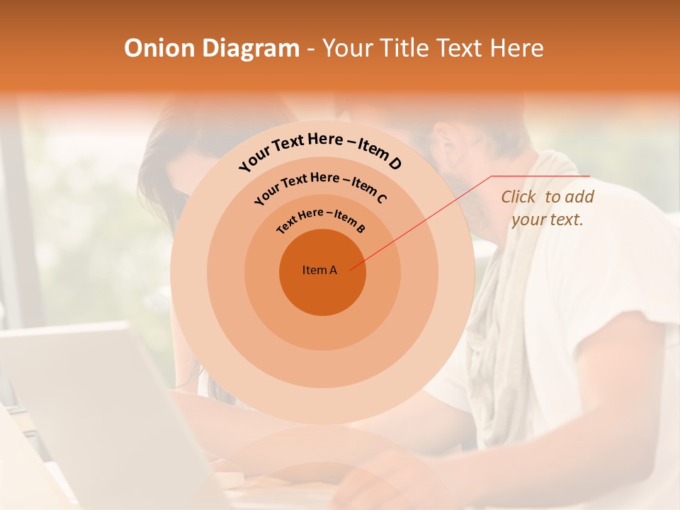 A Man And A Woman Are Looking At A Laptop PowerPoint Template