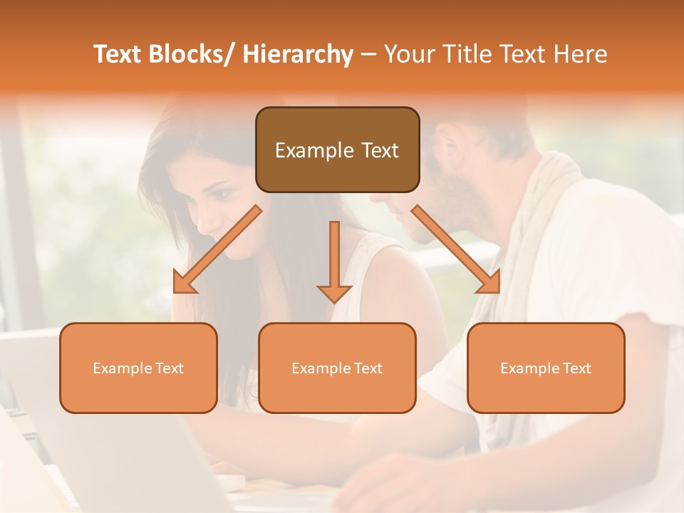 A Man And A Woman Are Looking At A Laptop PowerPoint Template