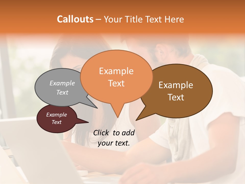 A Man And A Woman Are Looking At A Laptop PowerPoint Template