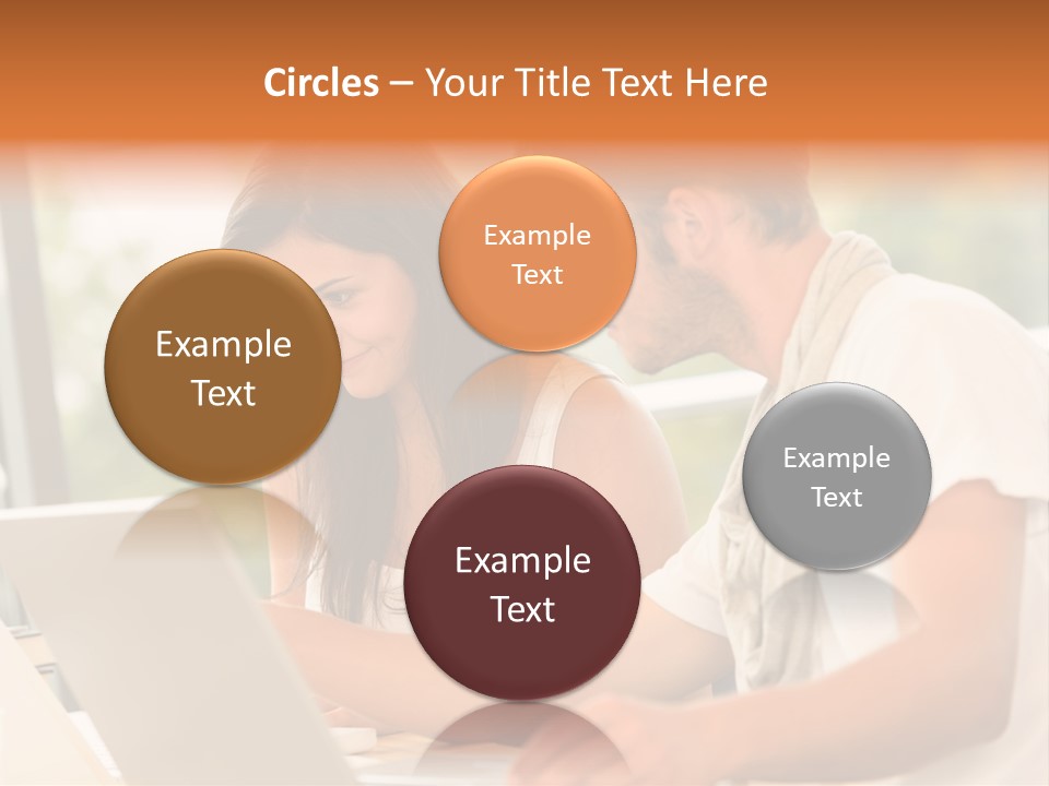 A Man And A Woman Are Looking At A Laptop PowerPoint Template