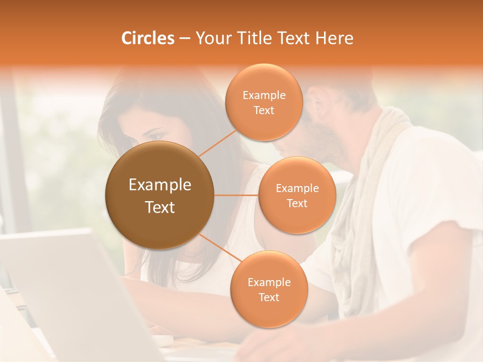 A Man And A Woman Are Looking At A Laptop PowerPoint Template