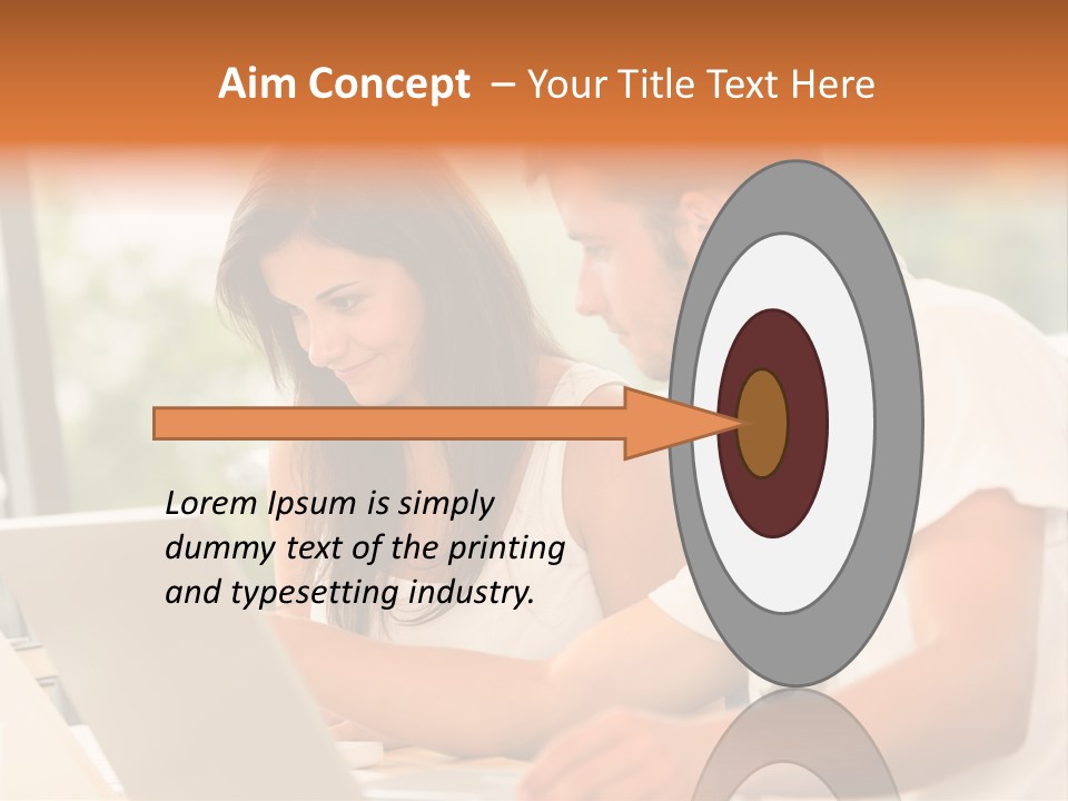 A Man And A Woman Are Looking At A Laptop PowerPoint Template