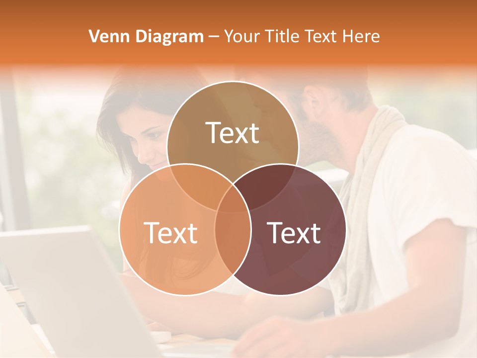 A Man And A Woman Are Looking At A Laptop PowerPoint Template