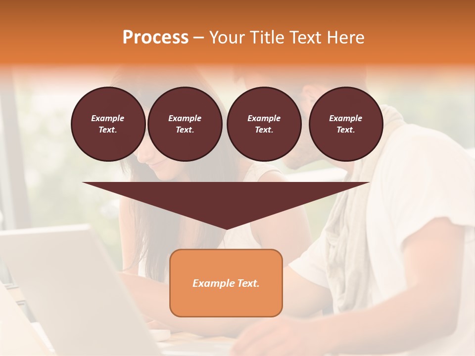 A Man And A Woman Are Looking At A Laptop PowerPoint Template