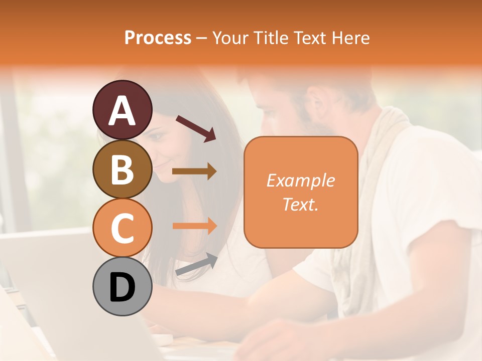A Man And A Woman Are Looking At A Laptop PowerPoint Template