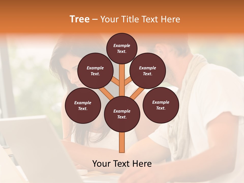 A Man And A Woman Are Looking At A Laptop PowerPoint Template