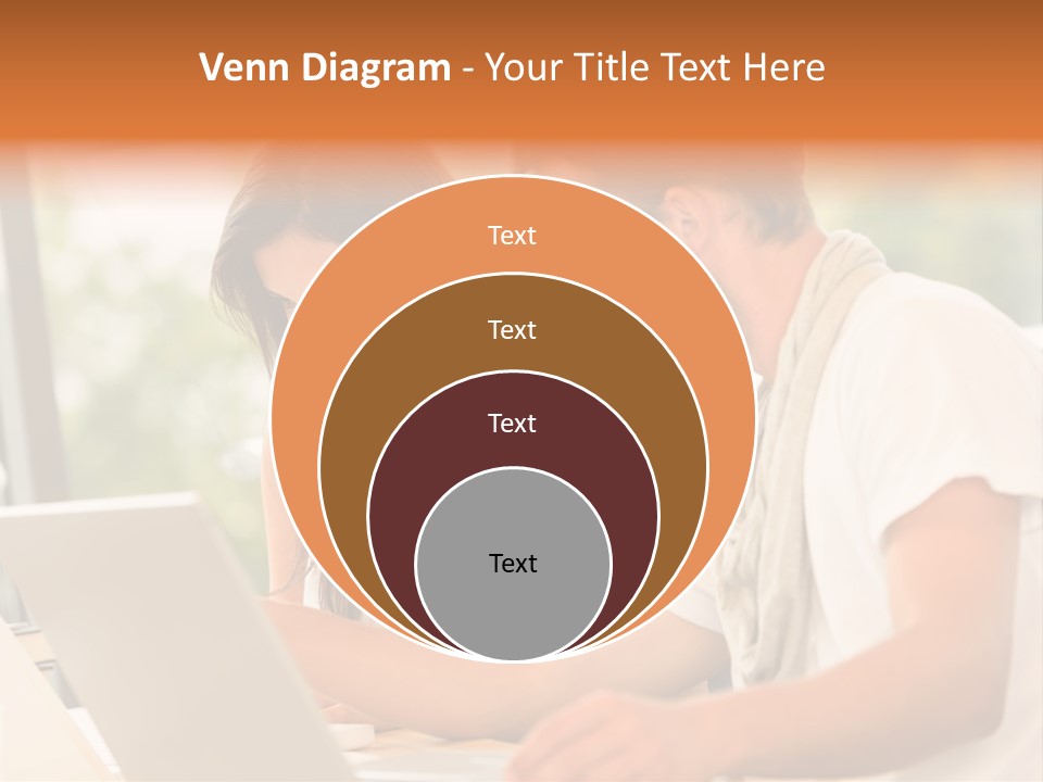 A Man And A Woman Are Looking At A Laptop PowerPoint Template