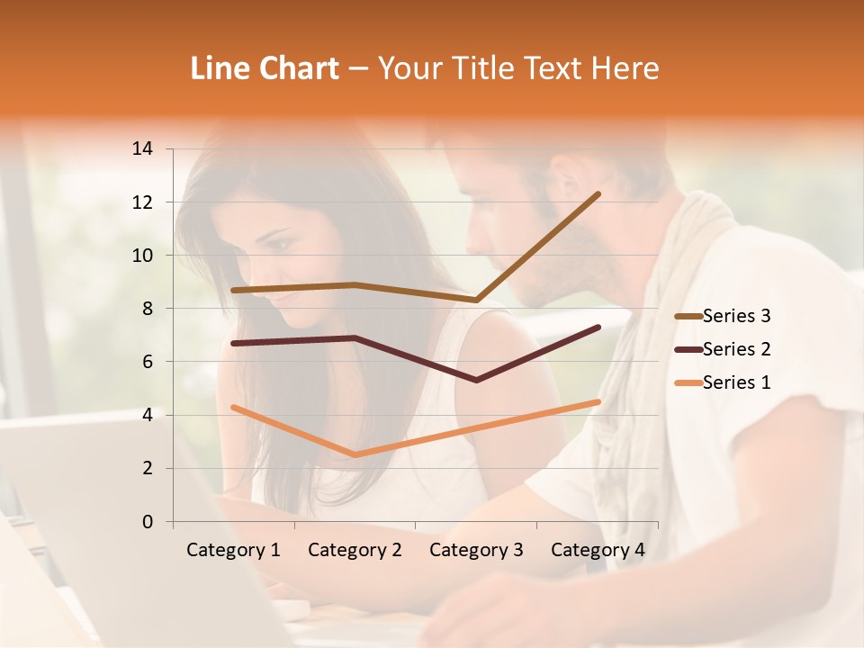 A Man And A Woman Are Looking At A Laptop PowerPoint Template