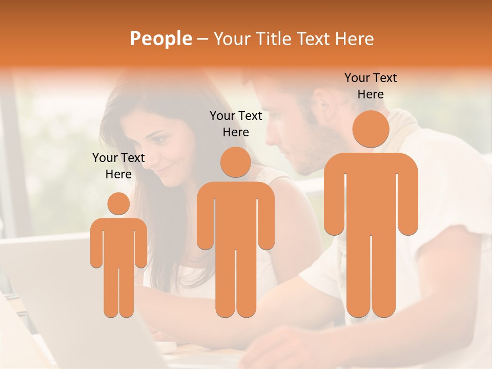 A Man And A Woman Are Looking At A Laptop PowerPoint Template