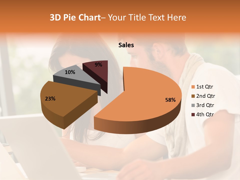 A Man And A Woman Are Looking At A Laptop PowerPoint Template
