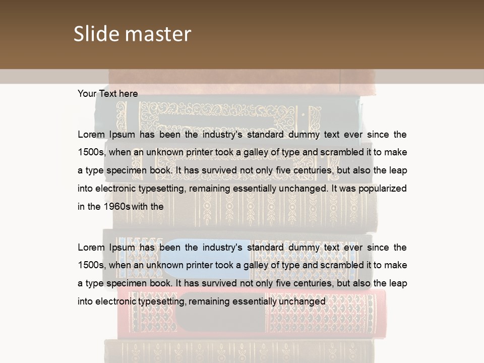 A Stack Of Books On Top Of Each Other PowerPoint Template