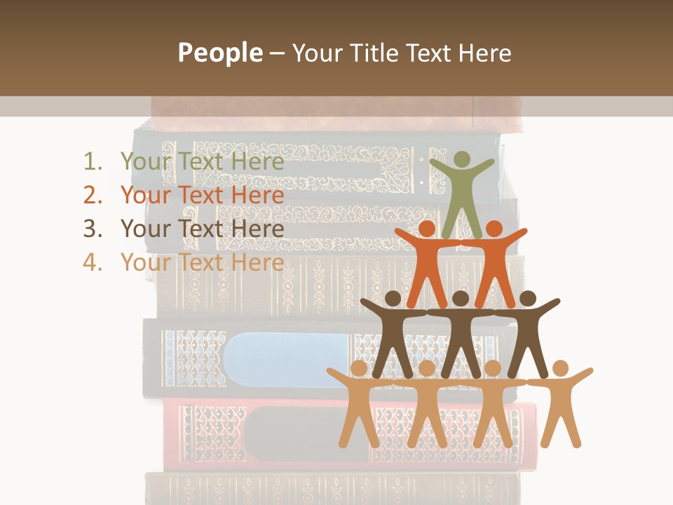 A Stack Of Books On Top Of Each Other PowerPoint Template