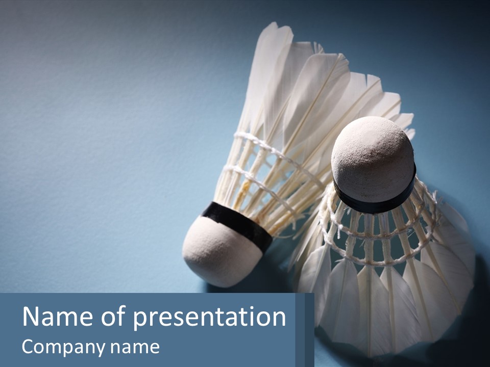 Two White Brushes On A Blue Background Powerpoint Template PowerPoint Template