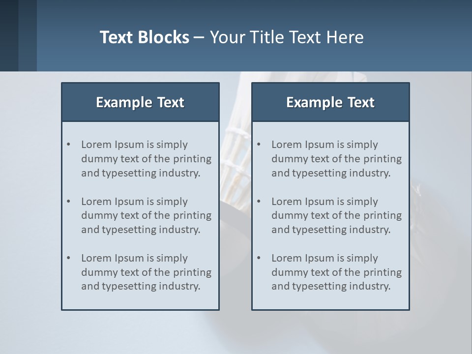 Two White Brushes On A Blue Background Powerpoint Template PowerPoint Template
