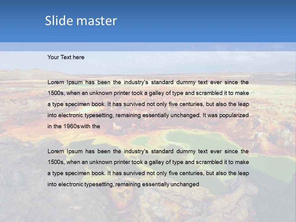 A Colorful Landscape With Rocks And A Blue Sky In The Background PowerPoint Template