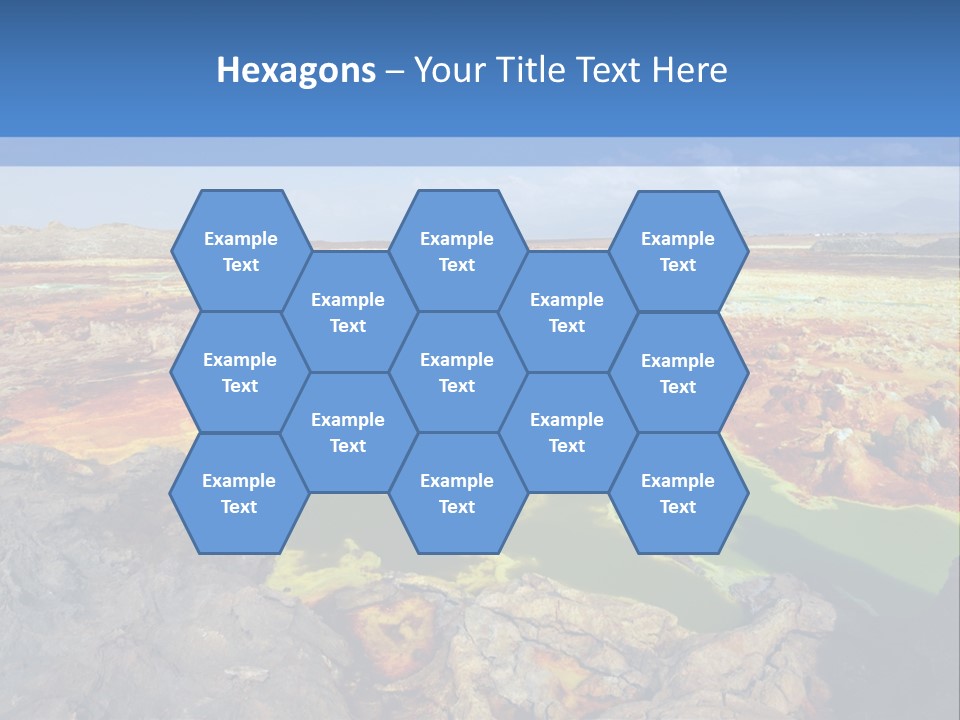 A Colorful Landscape With Rocks And A Blue Sky In The Background PowerPoint Template