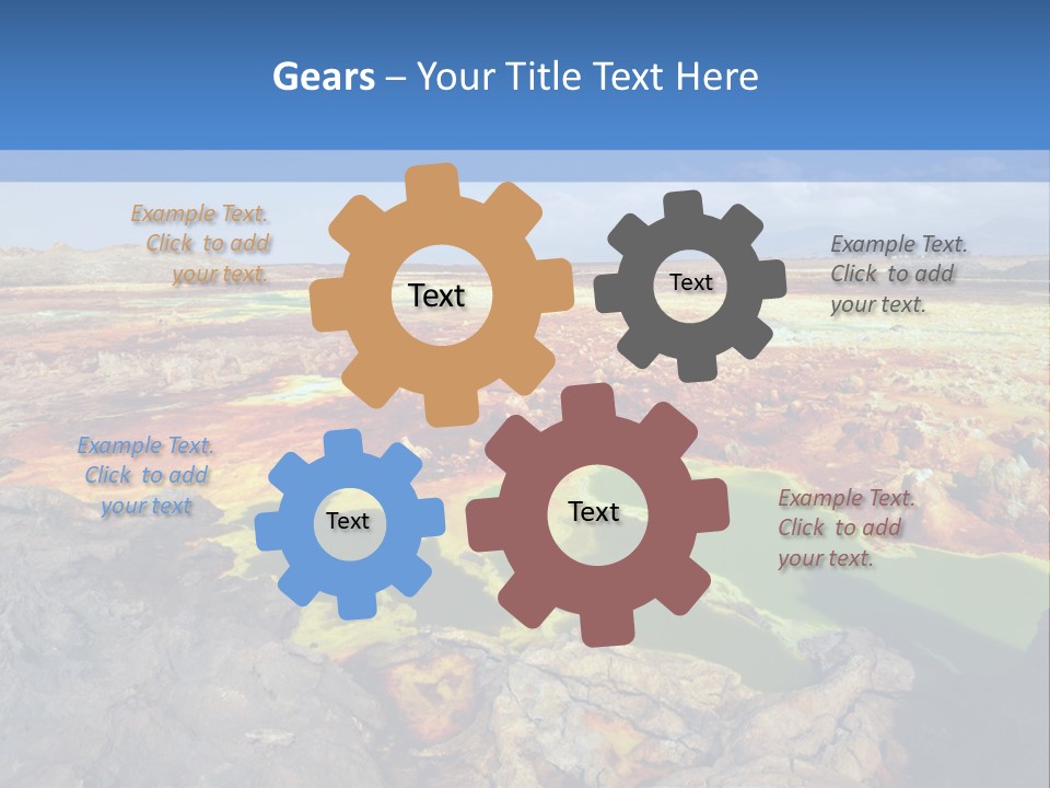 A Colorful Landscape With Rocks And A Blue Sky In The Background PowerPoint Template