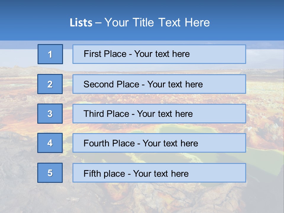 A Colorful Landscape With Rocks And A Blue Sky In The Background PowerPoint Template