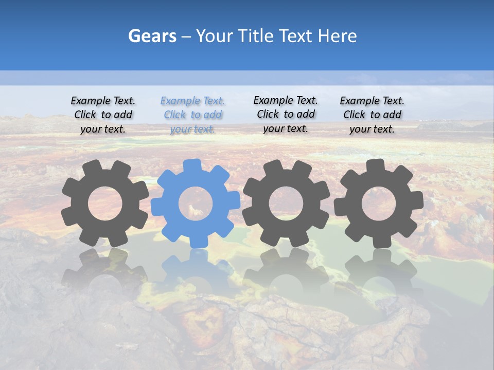 A Colorful Landscape With Rocks And A Blue Sky In The Background PowerPoint Template