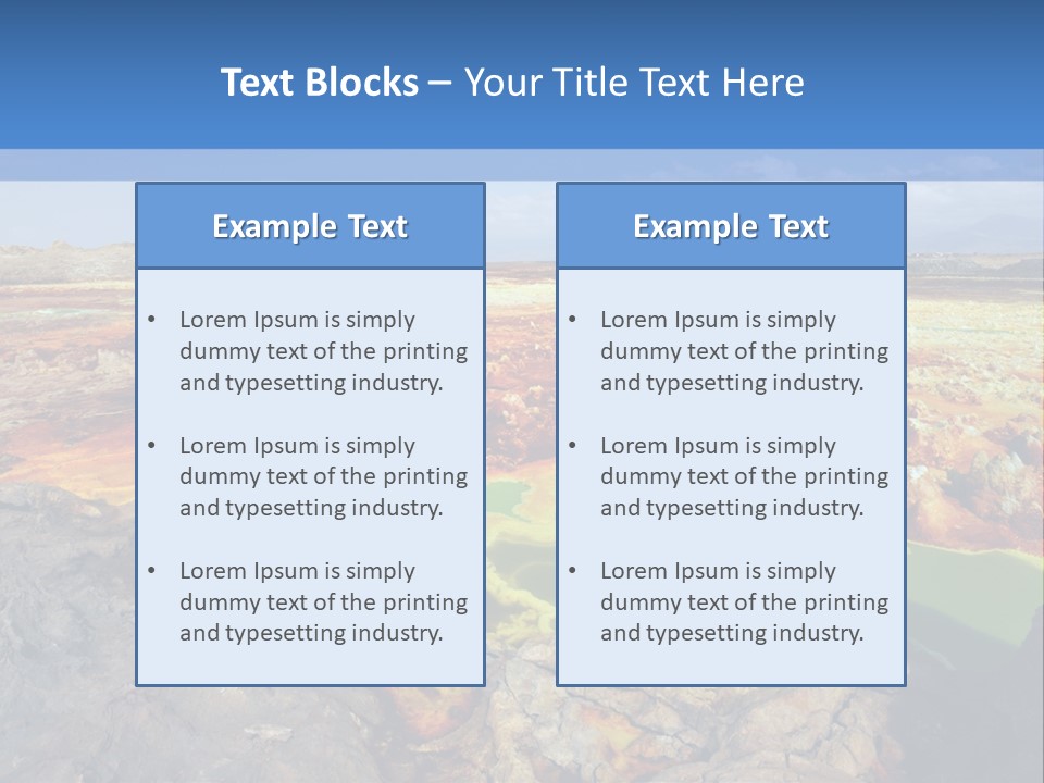 A Colorful Landscape With Rocks And A Blue Sky In The Background PowerPoint Template