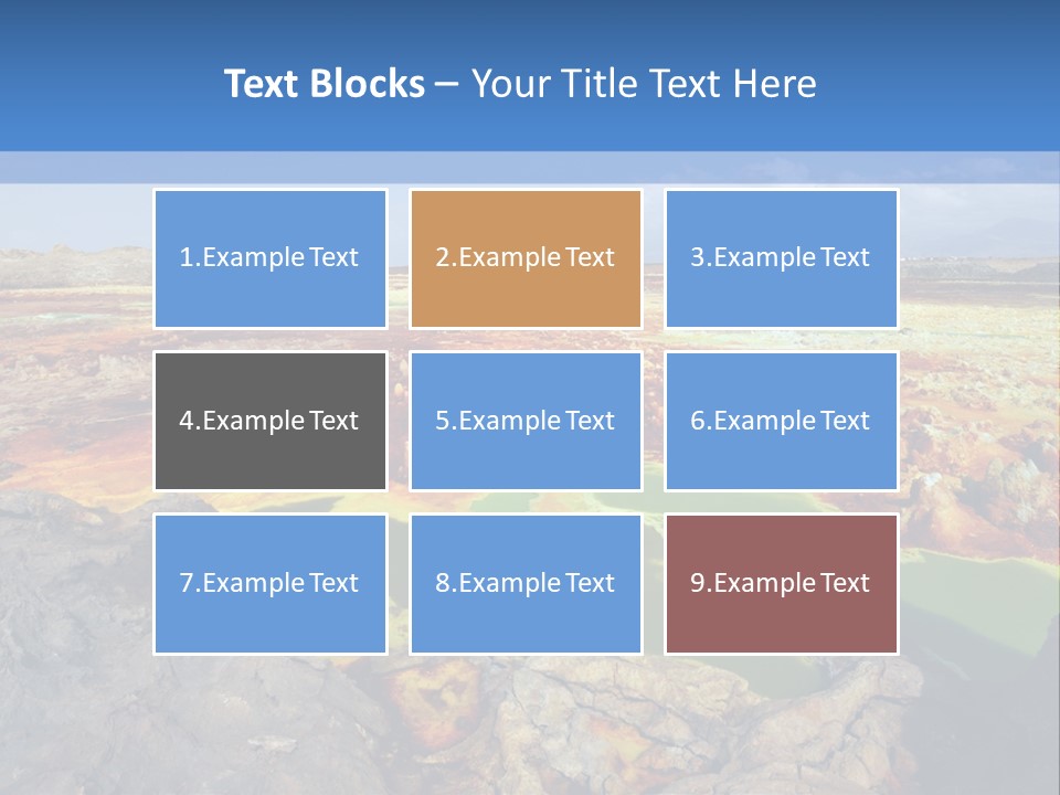 A Colorful Landscape With Rocks And A Blue Sky In The Background PowerPoint Template