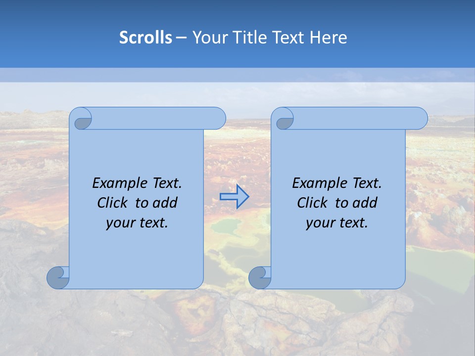 A Colorful Landscape With Rocks And A Blue Sky In The Background PowerPoint Template