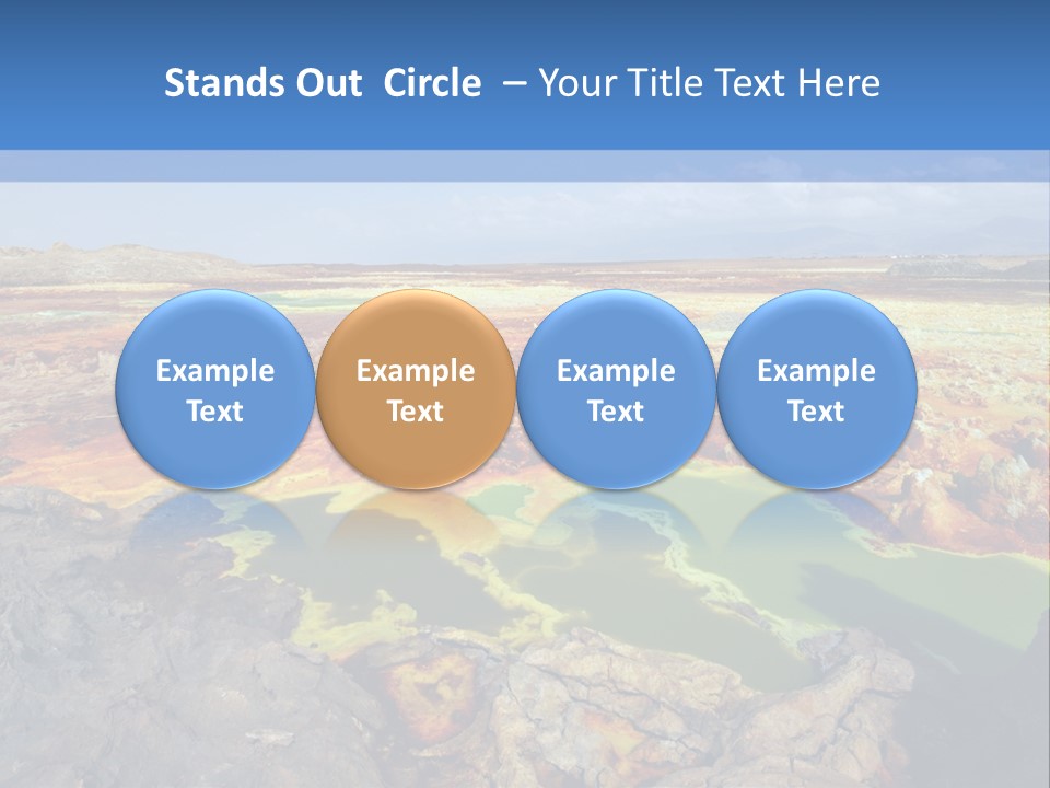 A Colorful Landscape With Rocks And A Blue Sky In The Background PowerPoint Template