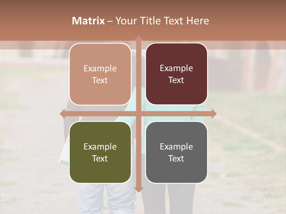 A Man And Woman Walking Down A Road With A Brick Building In The Background PowerPoint Template