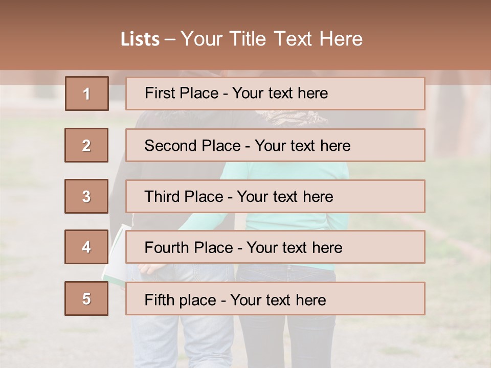A Man And Woman Walking Down A Road With A Brick Building In The Background PowerPoint Template