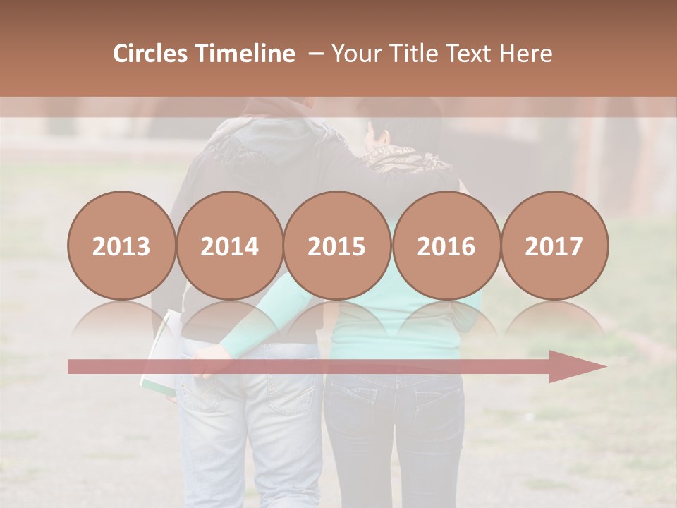 A Man And Woman Walking Down A Road With A Brick Building In The Background PowerPoint Template