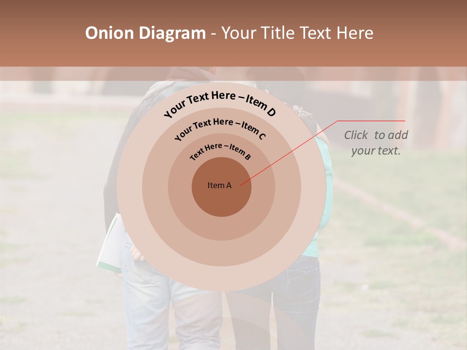 A Man And Woman Walking Down A Road With A Brick Building In The Background PowerPoint Template