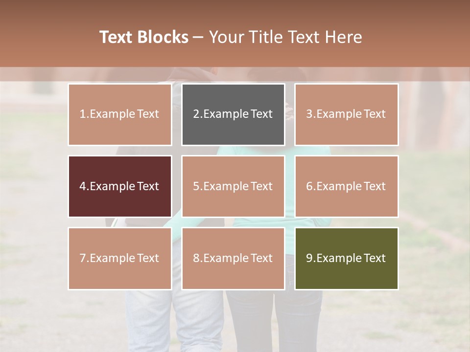 A Man And Woman Walking Down A Road With A Brick Building In The Background PowerPoint Template