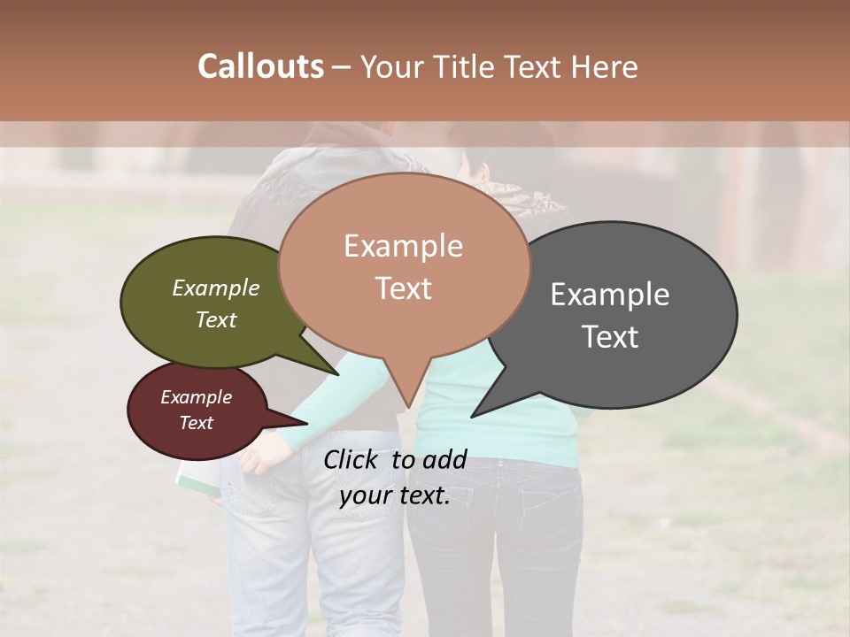 A Man And Woman Walking Down A Road With A Brick Building In The Background PowerPoint Template