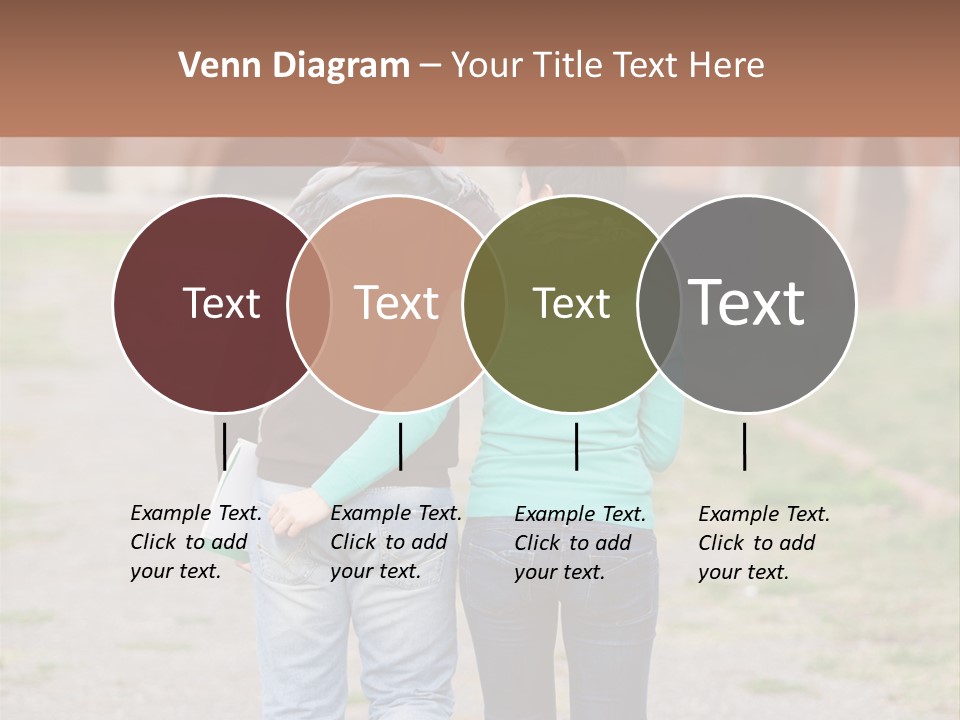 A Man And Woman Walking Down A Road With A Brick Building In The Background PowerPoint Template