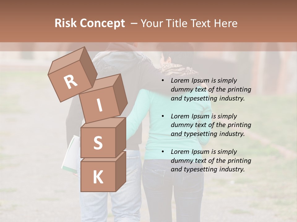 A Man And Woman Walking Down A Road With A Brick Building In The Background PowerPoint Template