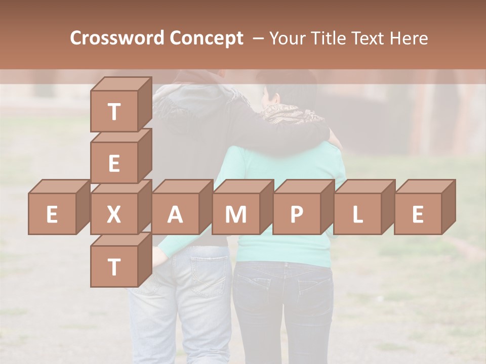 A Man And Woman Walking Down A Road With A Brick Building In The Background PowerPoint Template