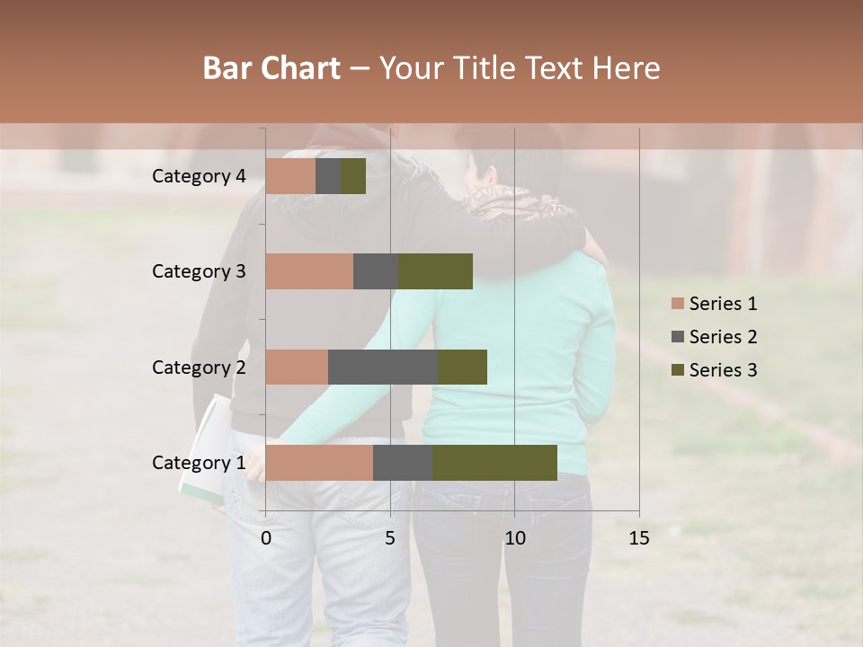 A Man And Woman Walking Down A Road With A Brick Building In The Background PowerPoint Template