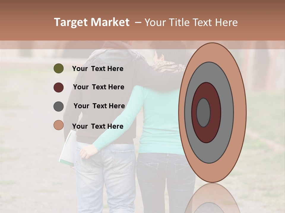 A Man And Woman Walking Down A Road With A Brick Building In The Background PowerPoint Template