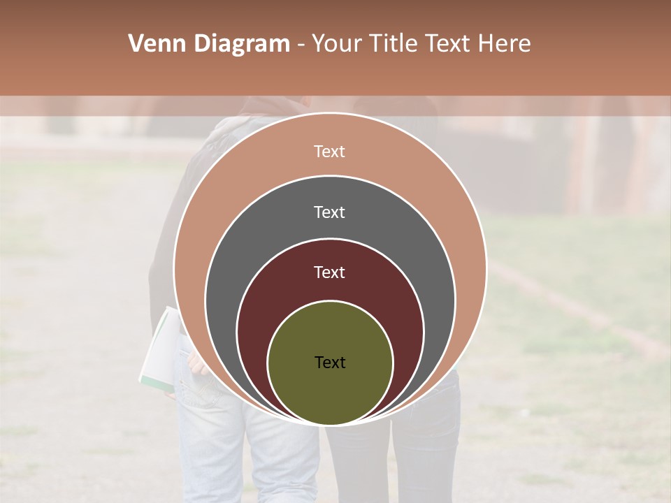 A Man And Woman Walking Down A Road With A Brick Building In The Background PowerPoint Template