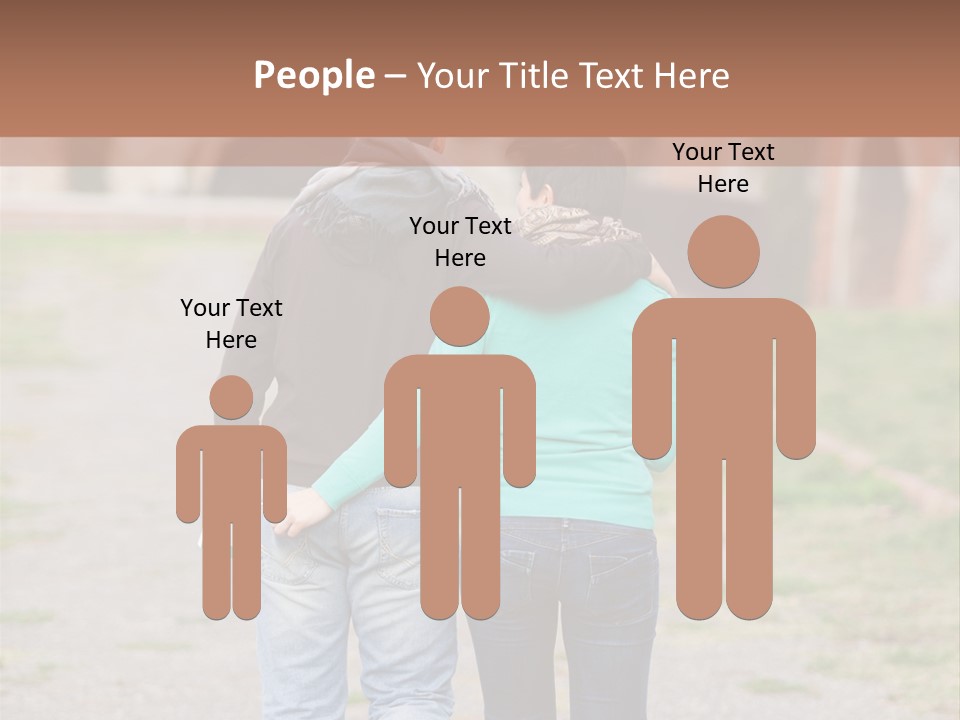 A Man And Woman Walking Down A Road With A Brick Building In The Background PowerPoint Template