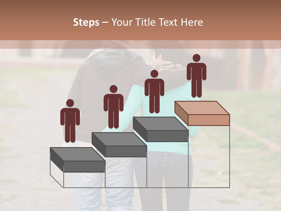 A Man And Woman Walking Down A Road With A Brick Building In The Background PowerPoint Template