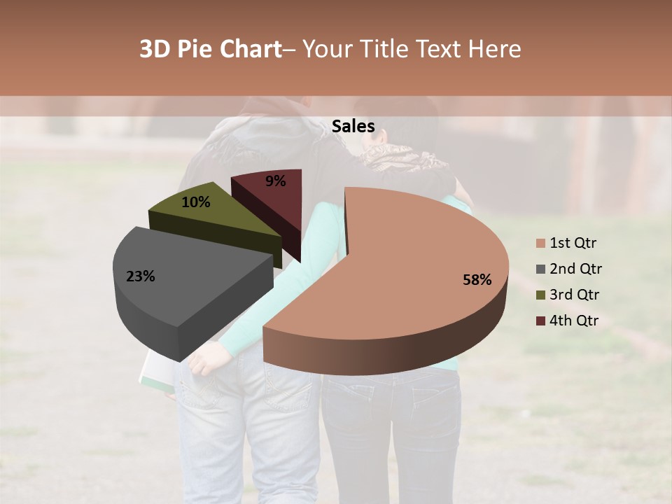A Man And Woman Walking Down A Road With A Brick Building In The Background PowerPoint Template