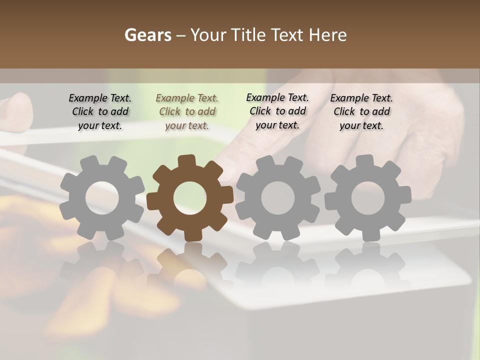 A Person Using A Tablet On A Table PowerPoint Template