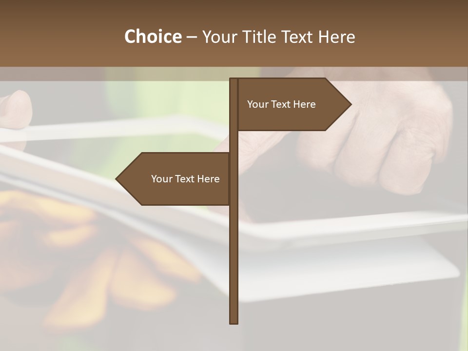 A Person Using A Tablet On A Table PowerPoint Template