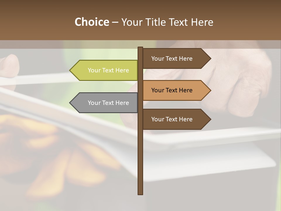 A Person Using A Tablet On A Table PowerPoint Template