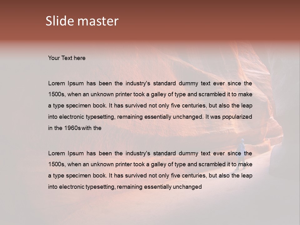 A Person Standing In The Middle Of A Canyon PowerPoint Template